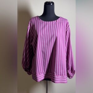 Chic Purple Striped Women's Blouse